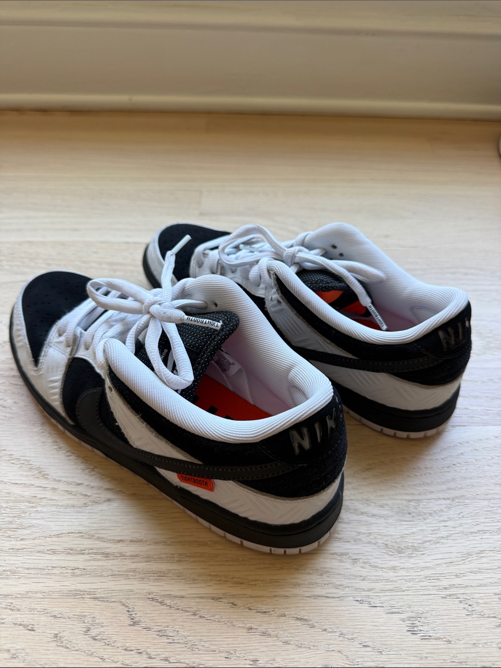 Nike Black And White Low-Top Sneakers With Orange Accent